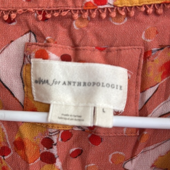 ✨Vera X Anthropologie Floral Orange Blouse✨ - Picture 5 of 9